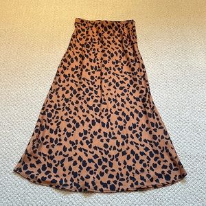 Urban Outfitters Women’s Cheetah Satin Midi Skirt